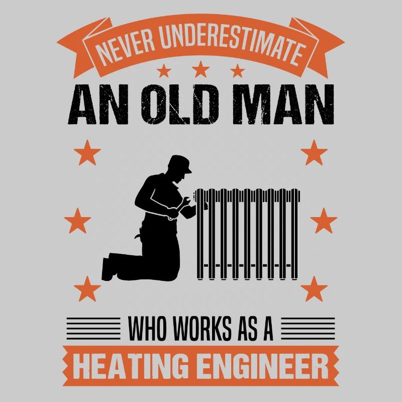 Heating engineer Old man saying gentlemen gift