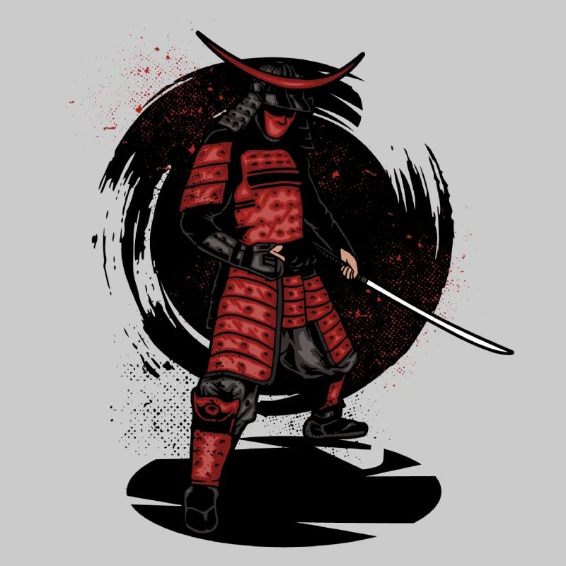 Samurai Katana Schwert Krieger japanisch rot