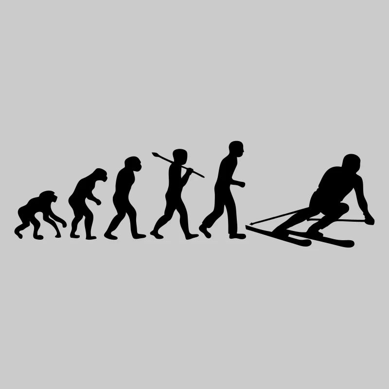 Evolution de l'homme sur ses skis.