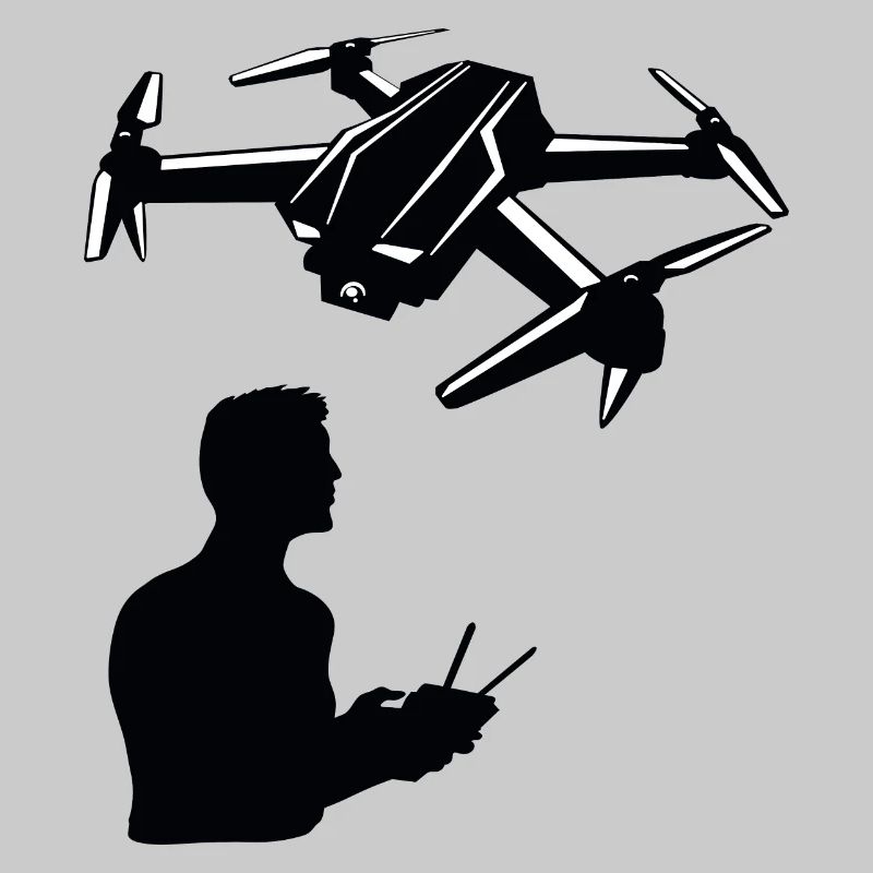 Drone man with remote control