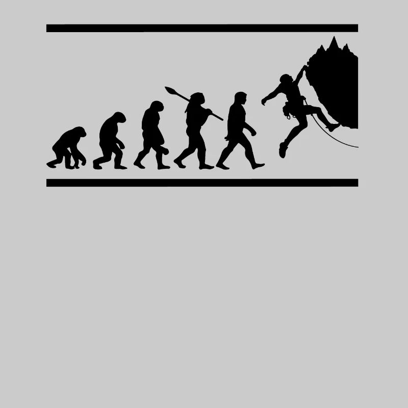Rock climber climbing evolution