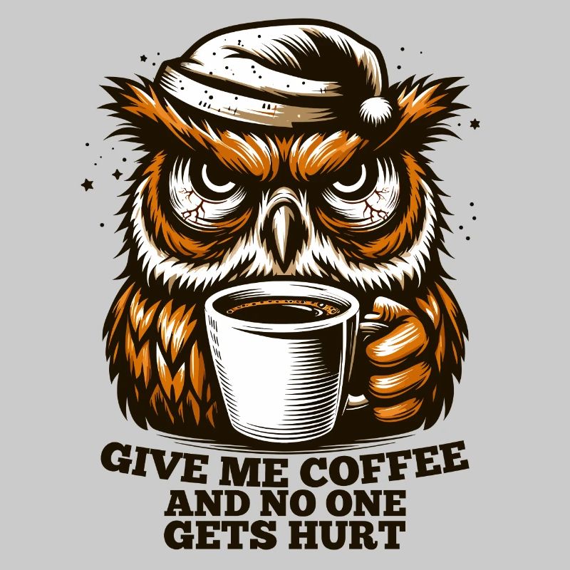 Eule Kaffee müde Geschenk
