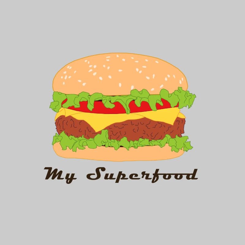 Comic Hamburger mit Spruch