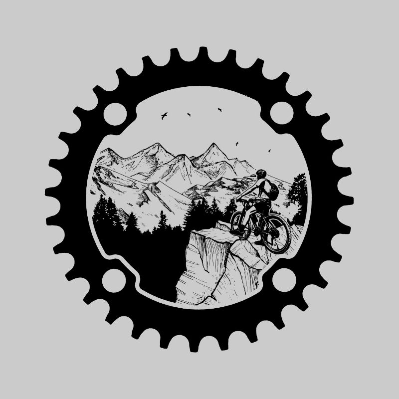 Biker in sprocket (light background)