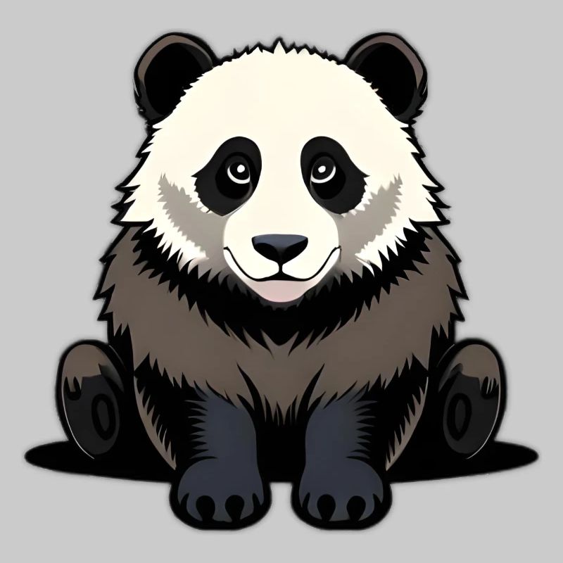Panda mignon assis