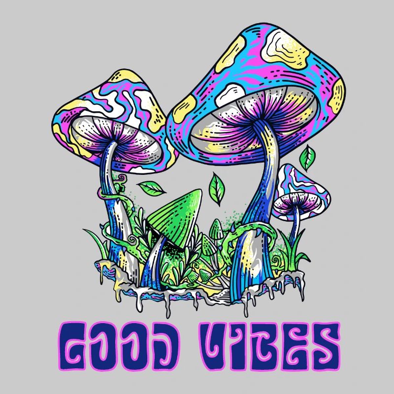 Champignons Good Vibes Rétro Champignon Psychédélique