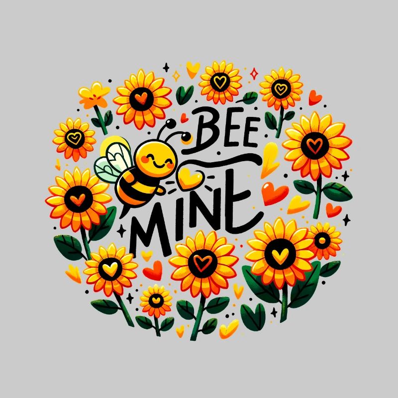 Bee Mine: Whimsical Bee & Flowers Playful