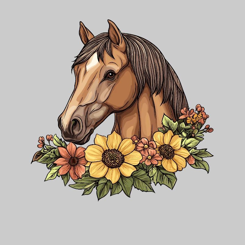 Pferd mit Blumen