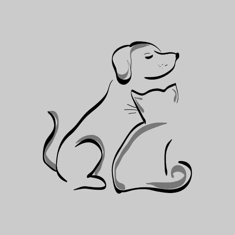 Hund mit Katze