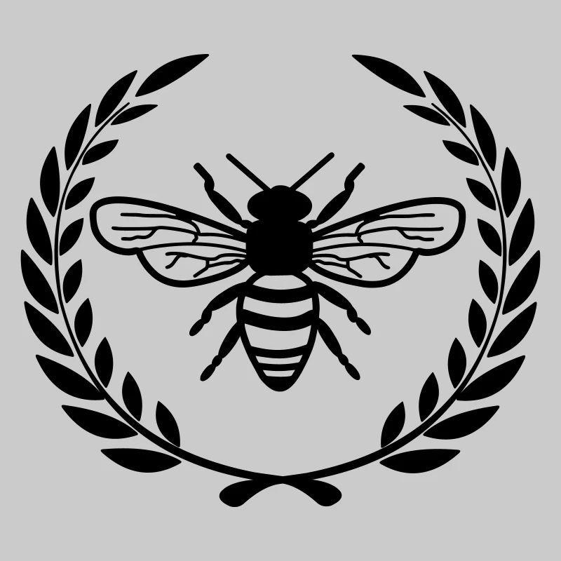 Abeille en couronne de laurier