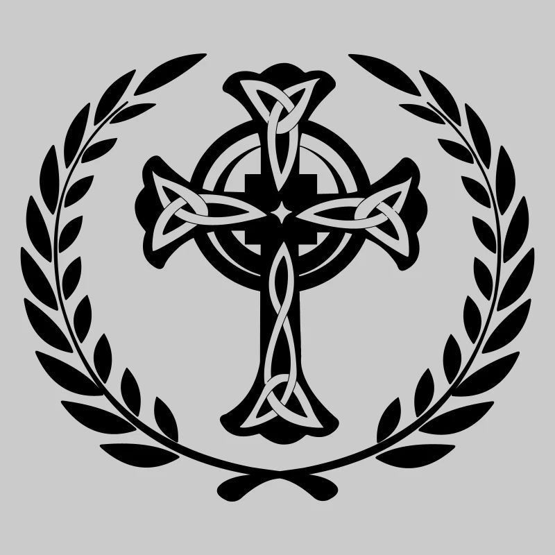 Croix celtique avec couronne de laurier