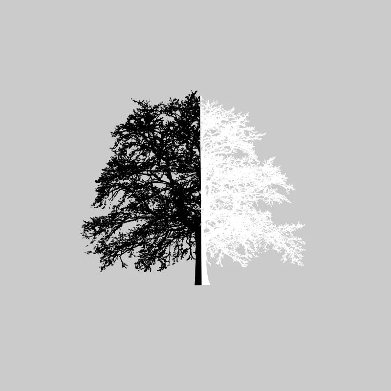 Baum Baum Schwarz Weiß Illusion