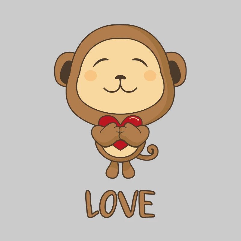 Valentine monkey with heart