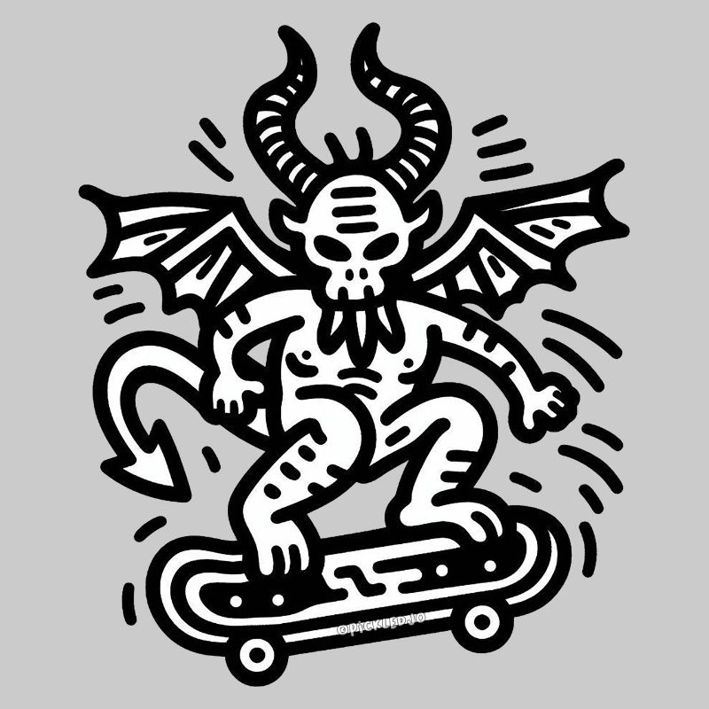 Devil Skateboard Doodle