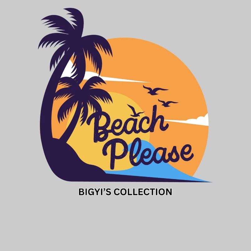 Beach Please – Summer & Palm Tree Saying