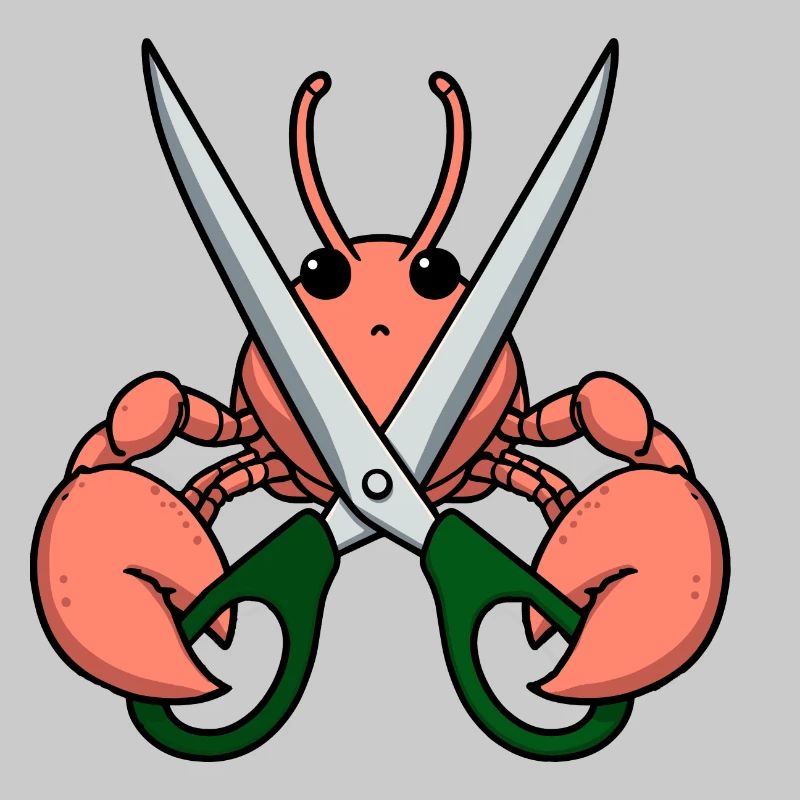 Comic Lobster Krebs Hummer Languste grüne Schere