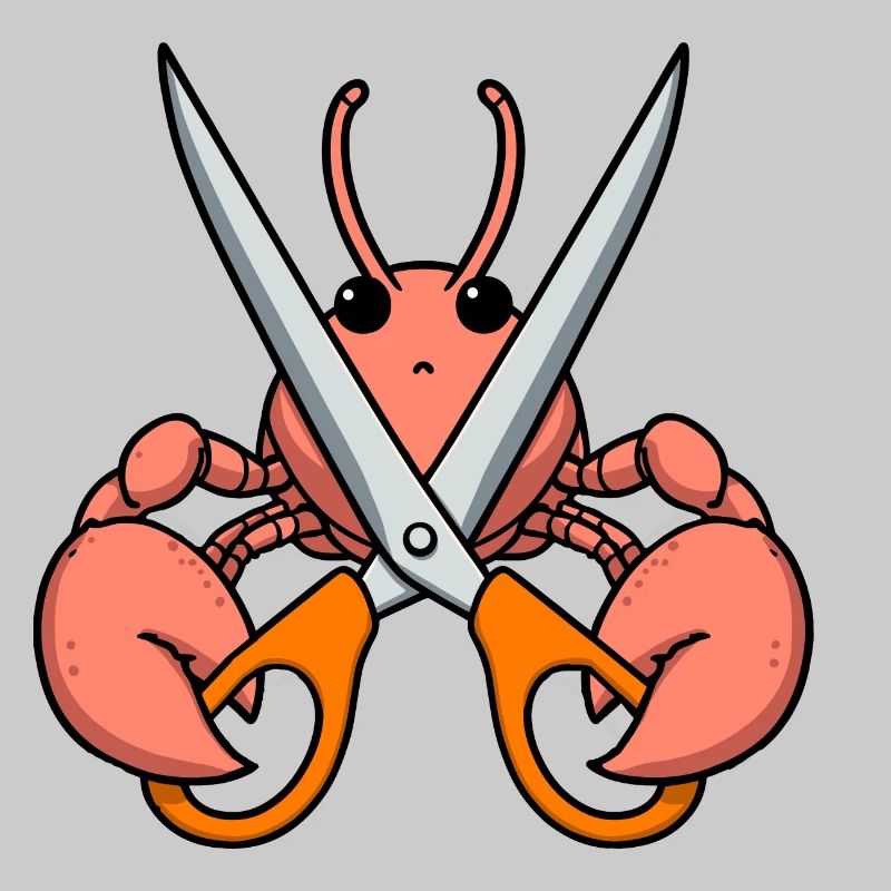 Comic Lobster Krebs Hummer Languste organge Schere