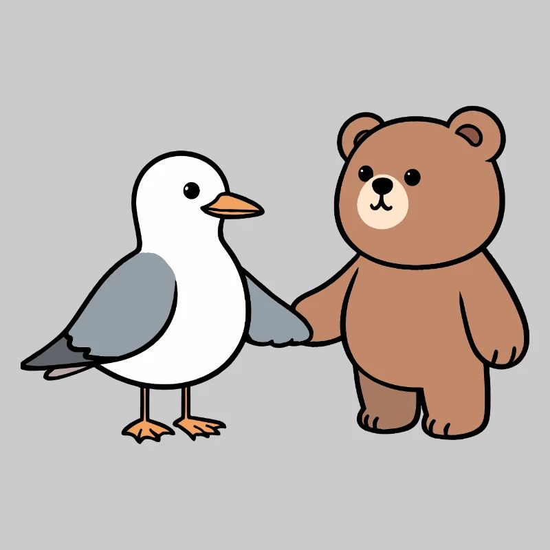 Moin Möwe Bär Freundschaft Liebe Hände halten