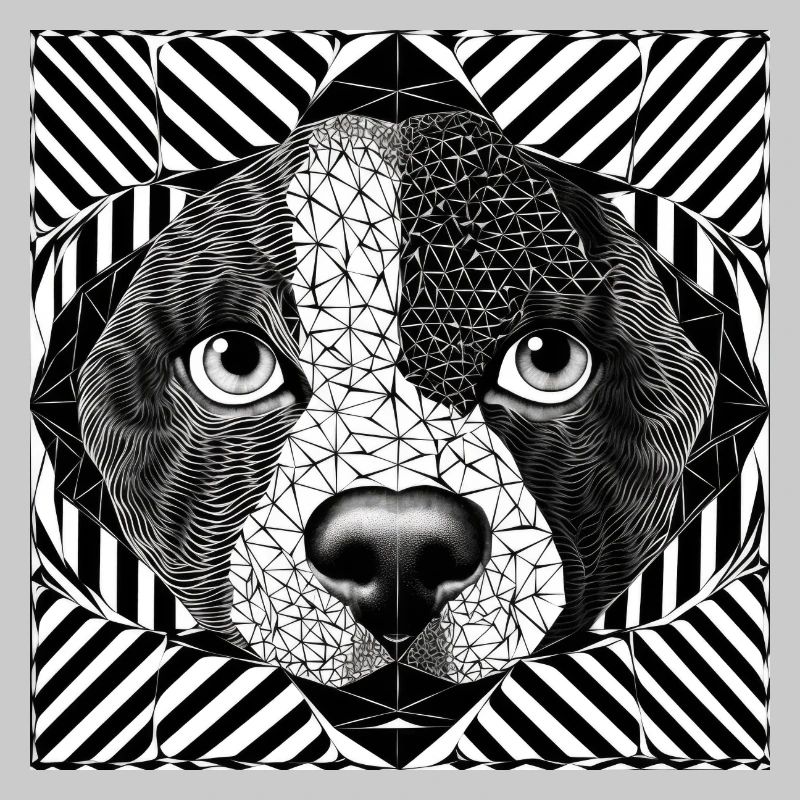 Geometric Canine Pattern Art