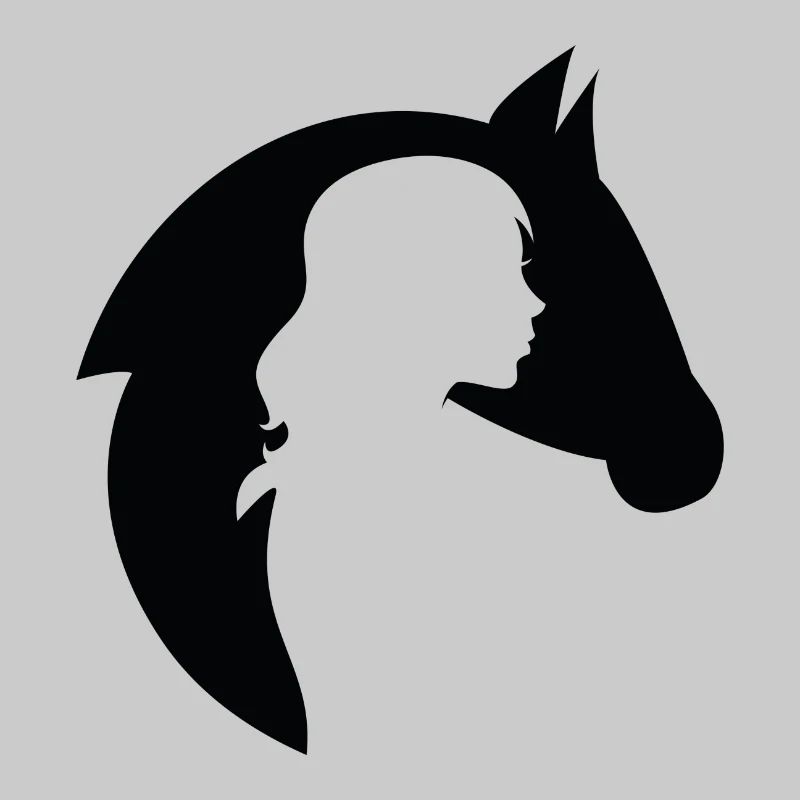 Pferd Geschenk Reiten Mädchen Silhouette