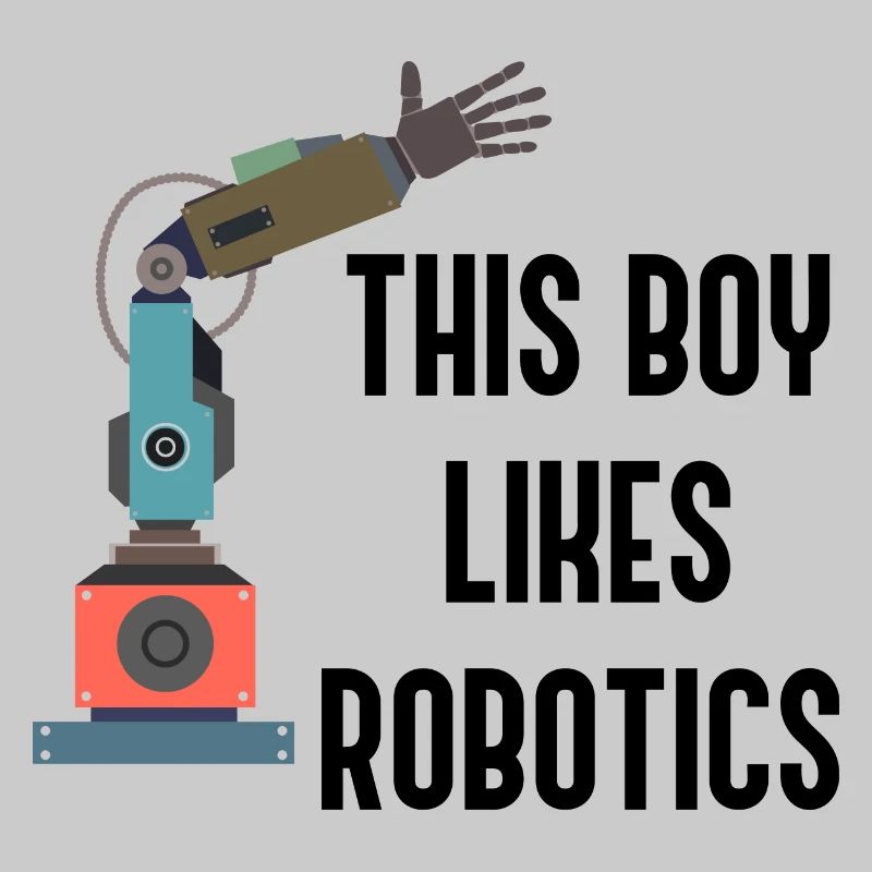 Junge mag Roboter Nette Robotik Technik