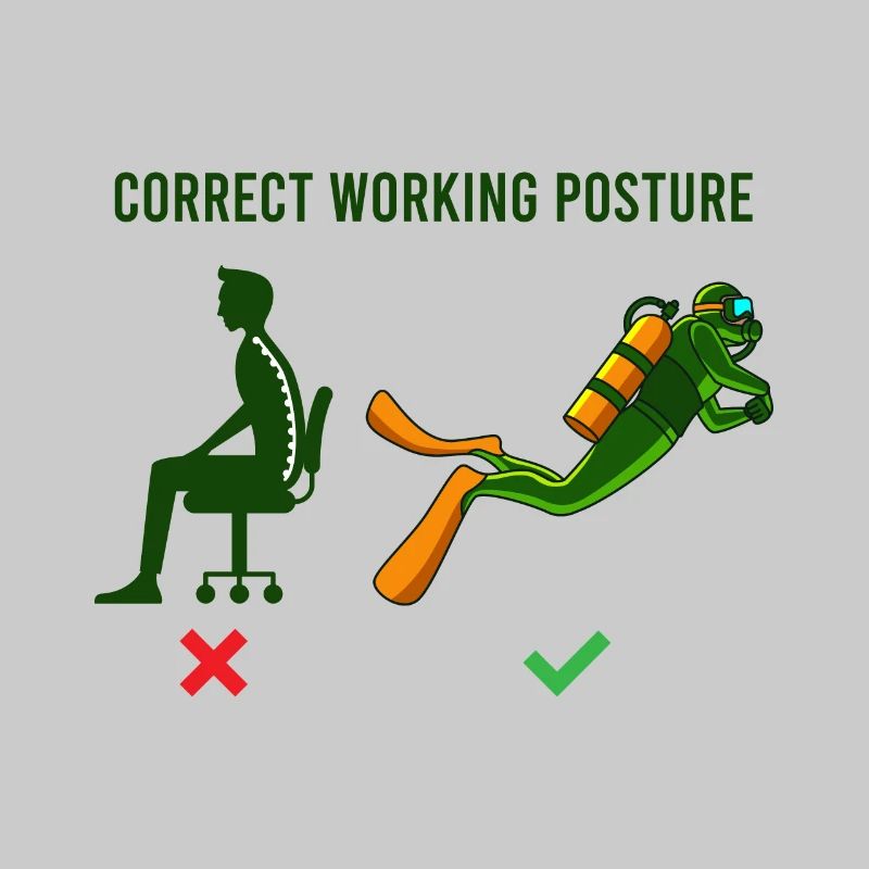 Bonne posture de travail Plongée Bureau Plongée