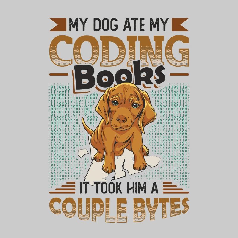 Dog Bytes Code Computer Joke Programming