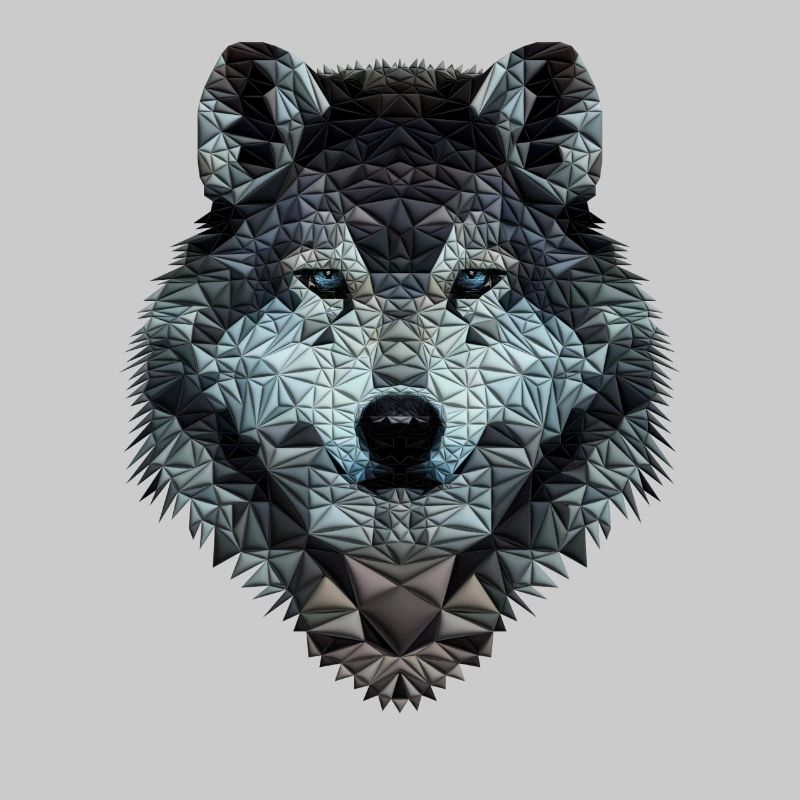 Wolf Kopf Polygon design ( Wolf fan Geschenk )