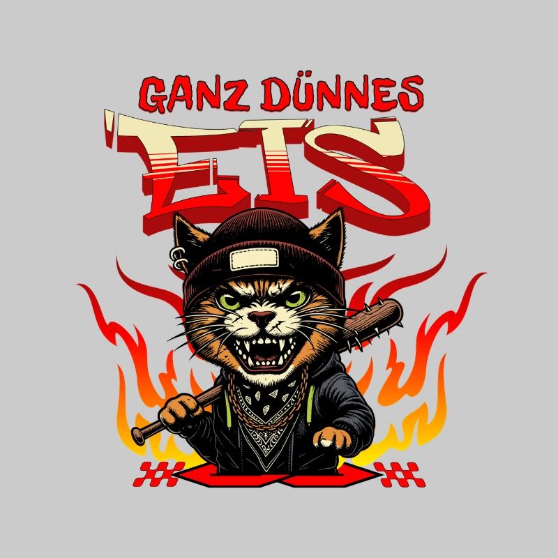 dünnes eis angry cat