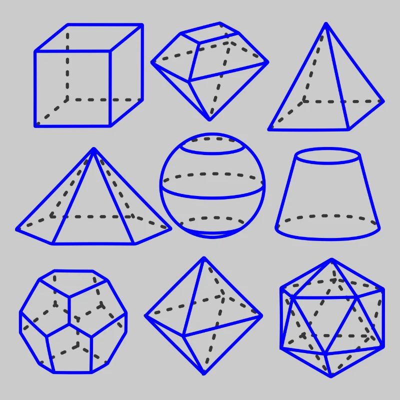 Math Figures Blue Pen