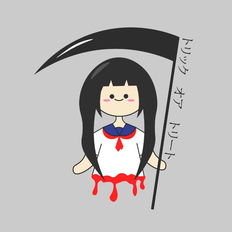 Streich oder Süßigkeiten Sensemann-Schulmädchen