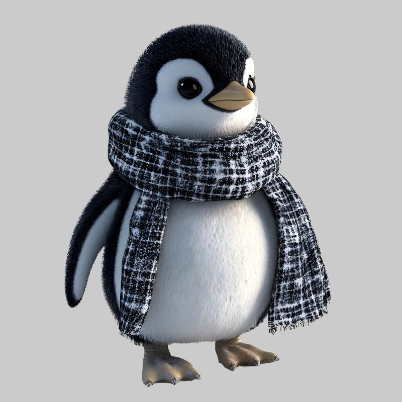 Pingouin drôle avec une écharpe
