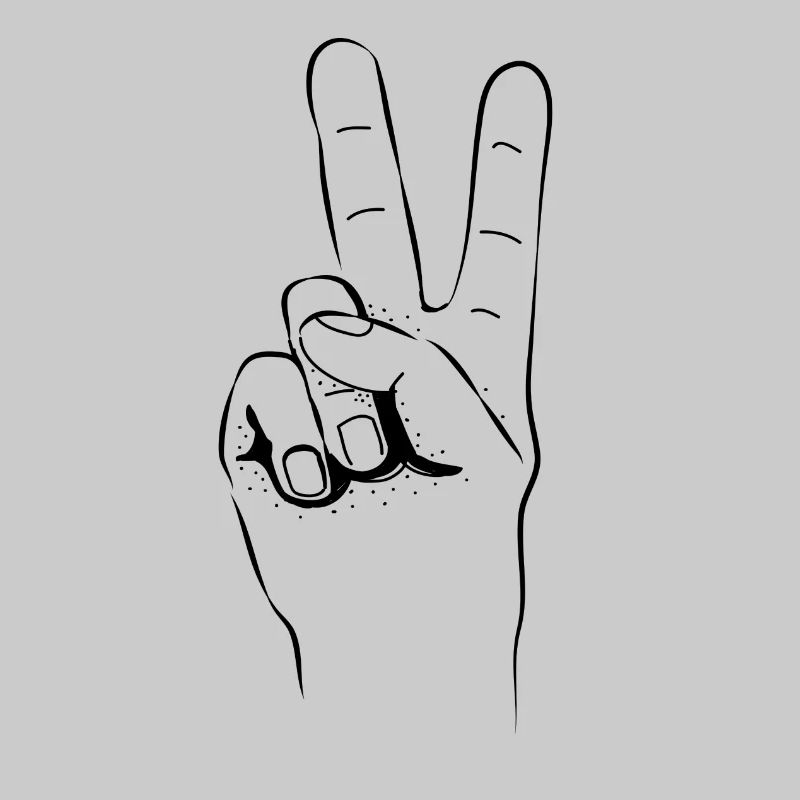Peace hand two fingers