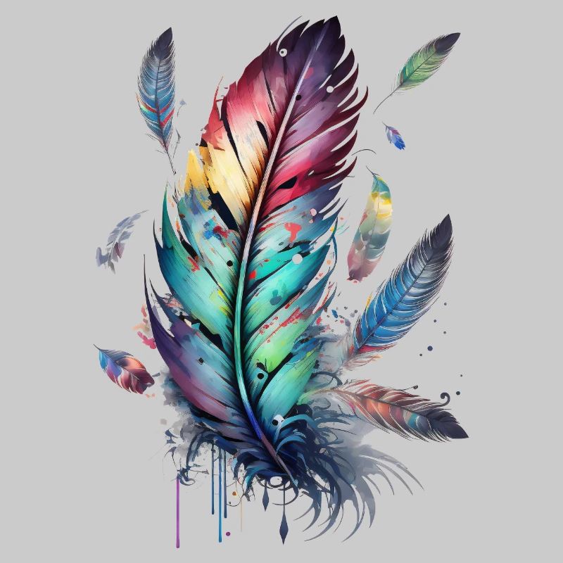 Feathers, Boho, Ethno, Style, Pattern Tribal Indian