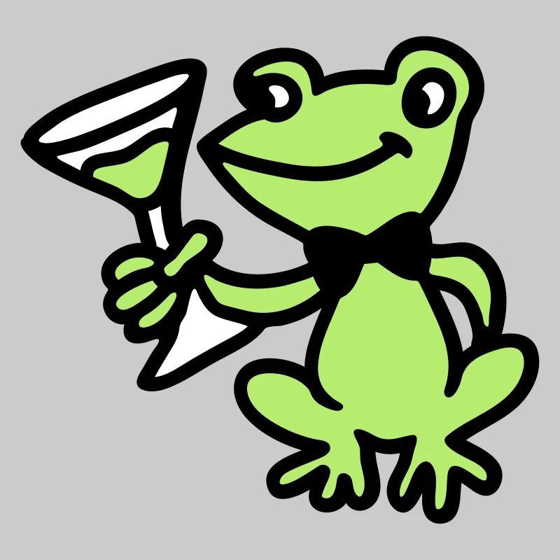 Frosch mit Fliege und Cocktail 3