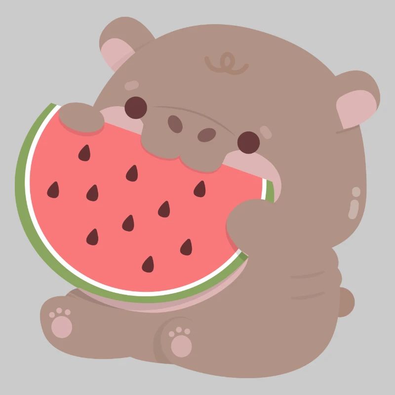 Moo Deng Hippopotame Pastèque