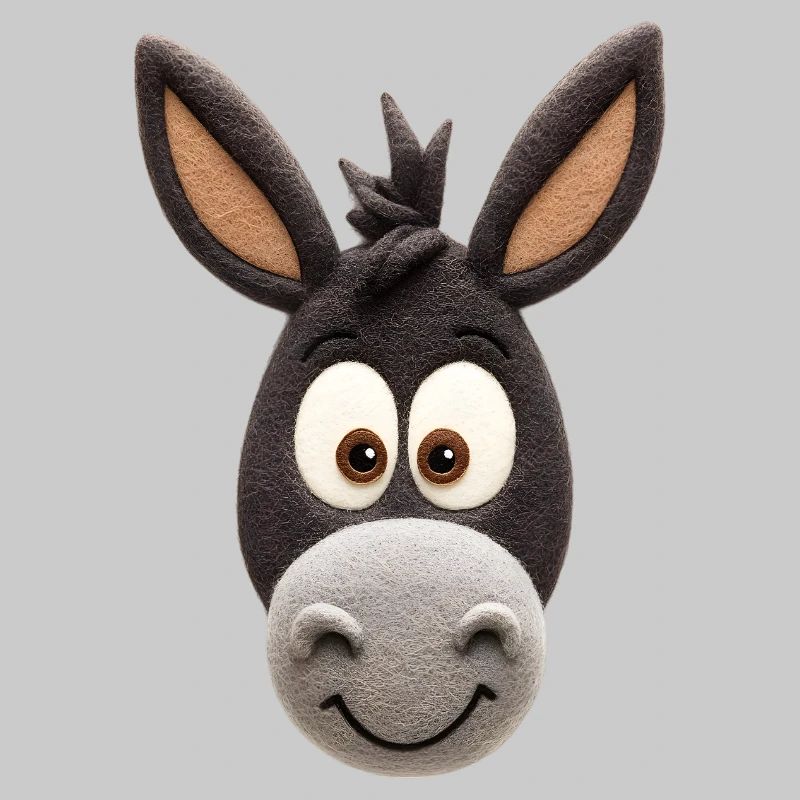 Tête de dessin animé drôle d’âne - Conception d’animaux mignons