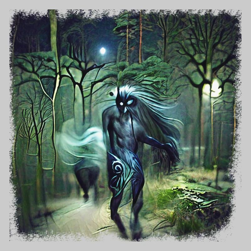 L’ de la forêt devient le marcheur de nuit