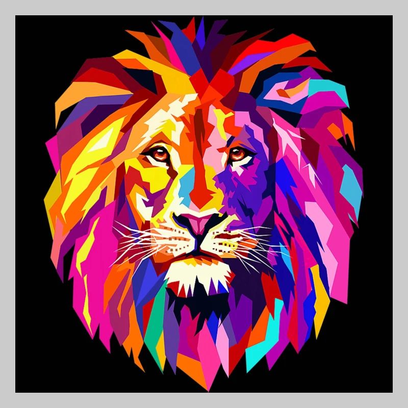 Lion coloré cool
