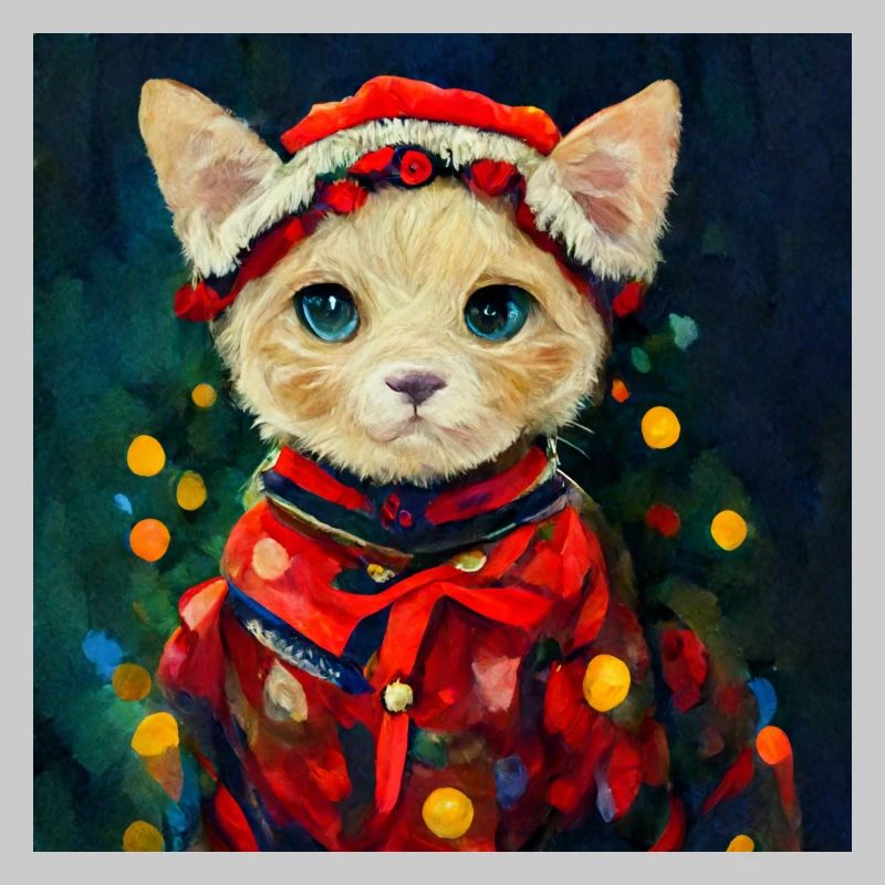Mignon chaton de Noël