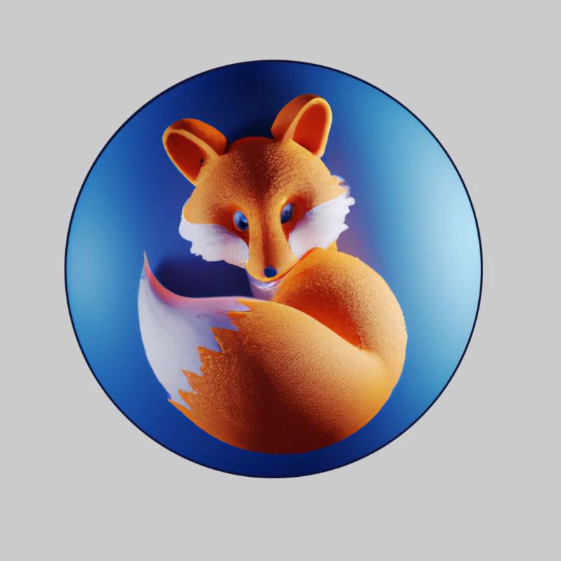 Little fox in a bubble