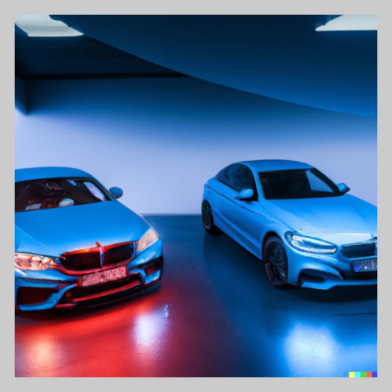 Blaue Autos