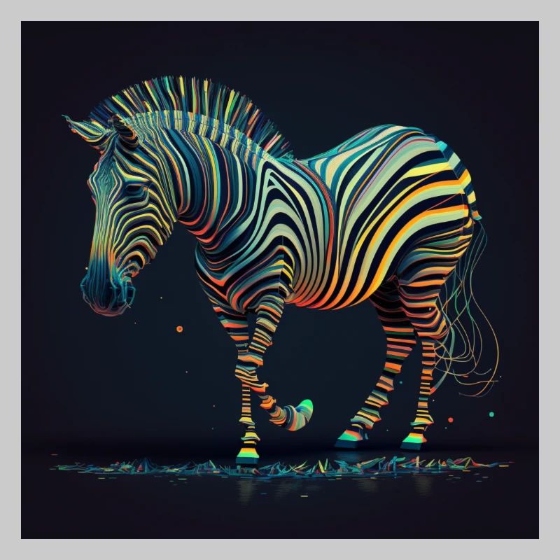 Colored zebra, unique design