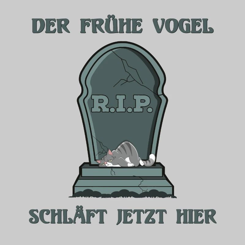 Der frühe Vogel schläft jetzt hier (Katze)