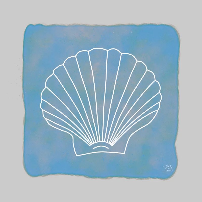 Jakobsmuschel, Boho Line Art Design, Serie Shells