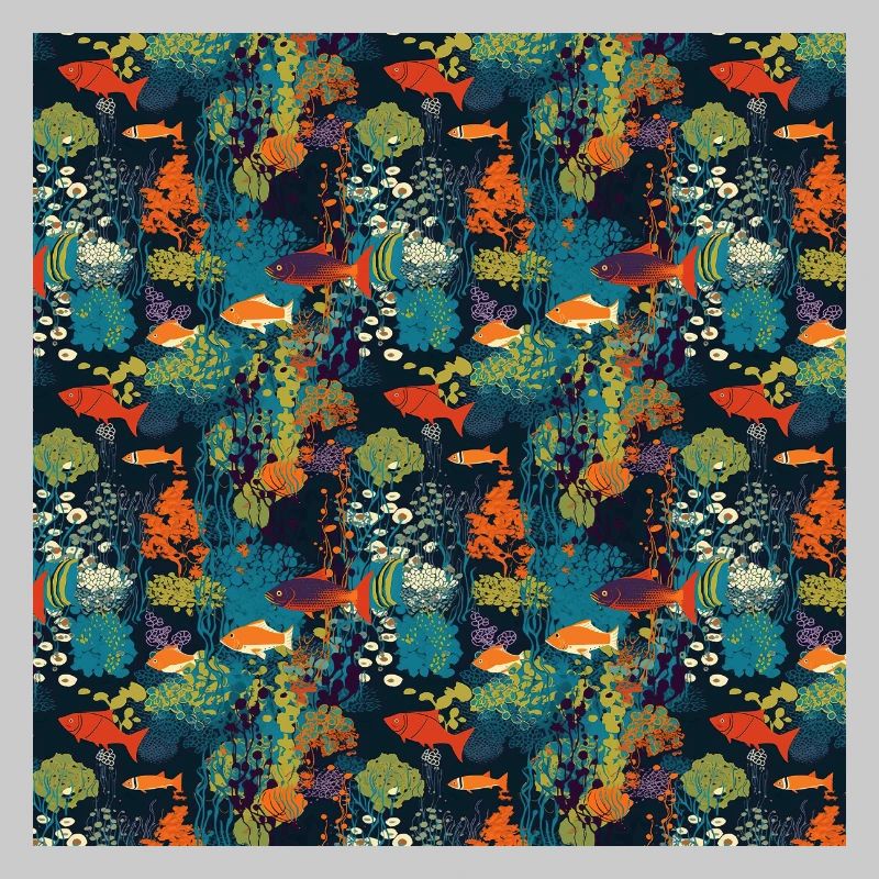 Aquatic Seamless Pattern Sealife Ocean Underwater