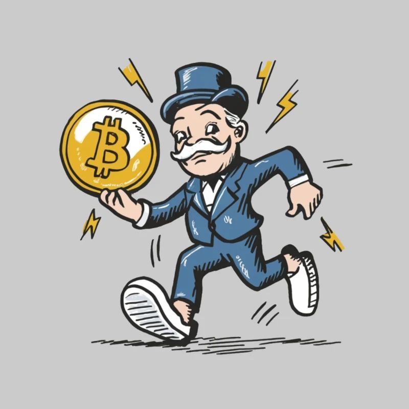 -Mann mit Bitcoin