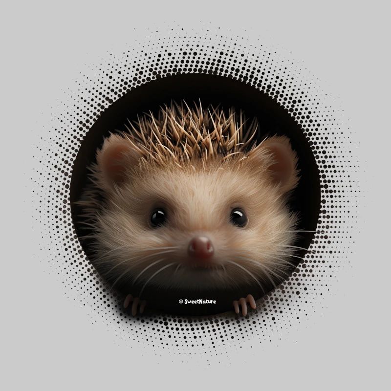 Cute Hedgehog with Mink
