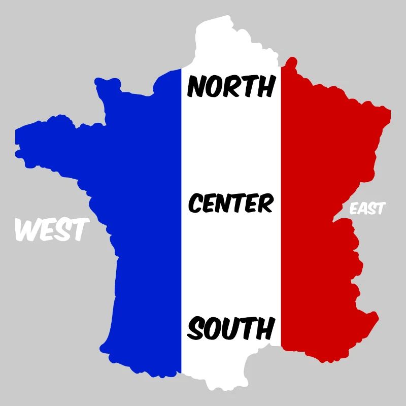 France blue, white and red and cardinal points