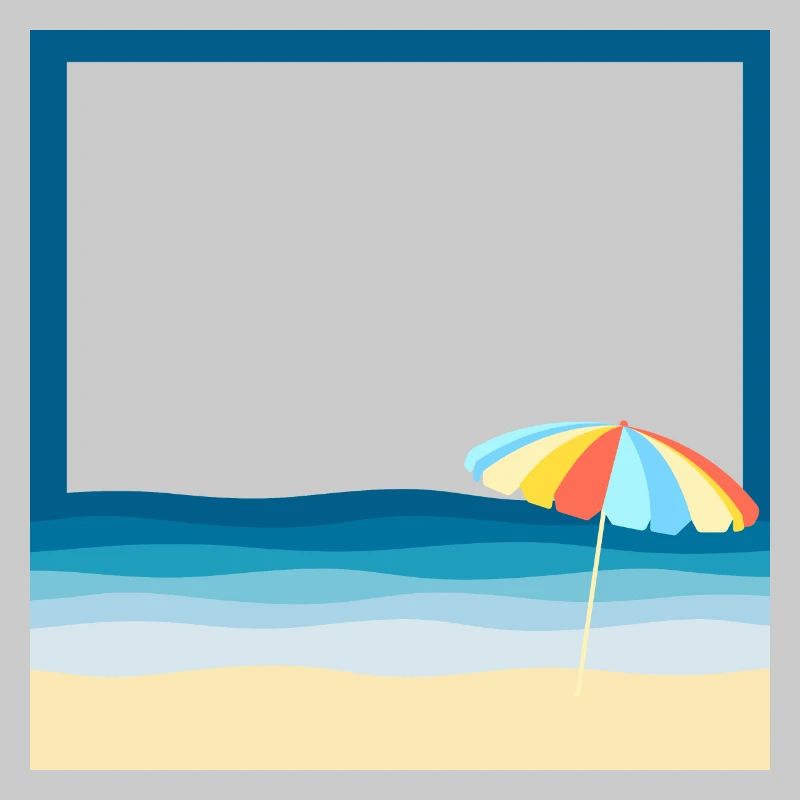 Plage d'été avec un parasol
